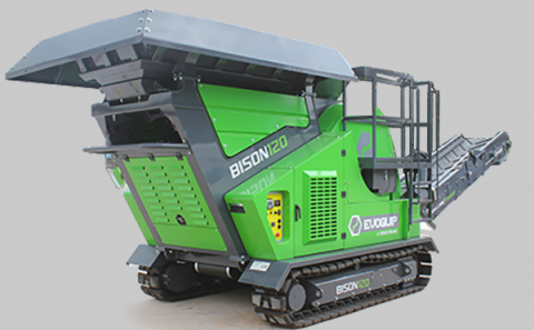 Bison 120 rendering of right side and back of equipment